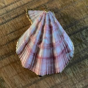 Large Shell with Gold Edging Pendant
